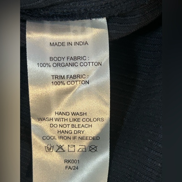 Quince 100% Organic Cotton Peasant Blouse Top Shirt Long Sleeve Navy NWT S - Picture 8 of 8